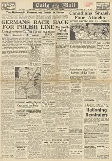 Vilna: Daily Mail front page Battle for Caen