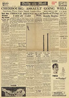 Saipan: Daily Mail front page Battle for Cherbourg