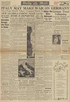 Taranto: Daily Mail front page Battle for Naples