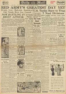 Bialystok: Daily Mail front page Battle for Normandy
