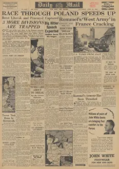 Coutances: Daily Mail front page Battle for Normandy
