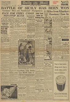 Spitfires: Daily Mail front page Battle for Sicily