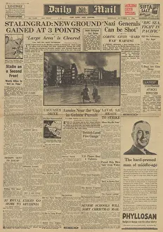 Guadalcanal: Daily Mail front page Battle of Stalingrad
