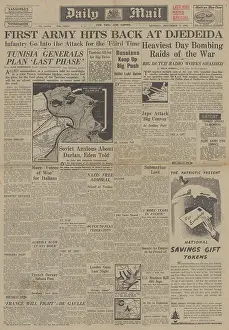 Guadalcanal: Daily Mail front page Battle for Tunisia