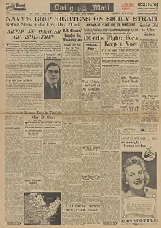 Longstop: Daily Mail front page Battle of Tunisia