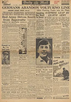 Volturno: Daily Mail front page Battle of Volturno River