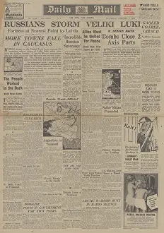 Kalmykia: Daily Mail front page Battles on the Eastern Front
