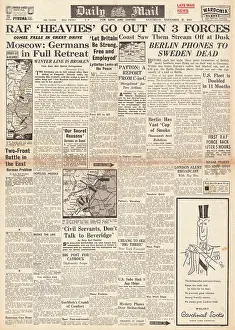 Mogilev: Daily Mail front page Bombing of Berlin