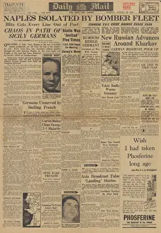 Dowding: Daily Mail front page Bombing of Naples