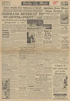 Vilna: Daily Mail front page British Army advance at Evrecy