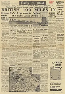 Hamm: Daily Mail front page British forces advance in the West