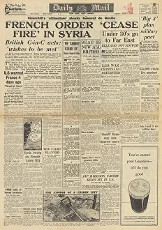 Levant: Daily Mail front page Ceasefire in Syria
