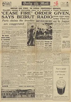 Levant: Daily Mail front page Ceasefire in Syria