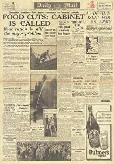 Wavell: Daily Mail front page cuts to food rationing