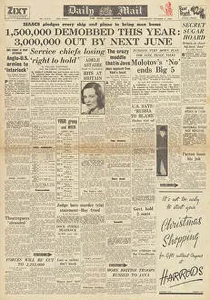 Batavia: Daily Mail front page Demobilisation programme