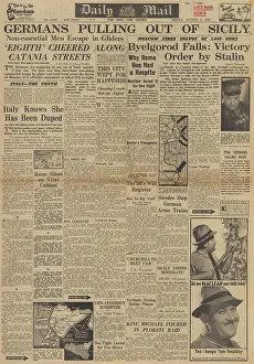 Catania: Daily Mail front page Eighth Army capture Catania