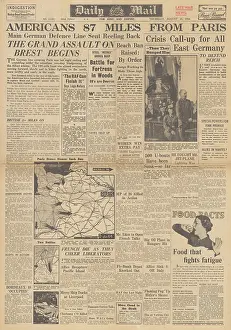 Conspirators: Daily Mail front page US Forces advance on Paris
