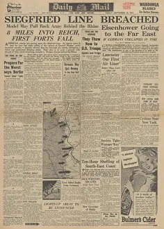 Trier: Daily Mail front page US Forces breach Siegfried Line