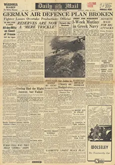 Dowding: Daily Mail front page German air defences broken