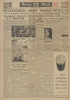 Anfa: Daily Mail front page German Army surrender at Stalingrad