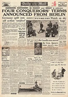 Levant: Daily Mail front page Germany divided into four zones