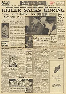 Tolbukhin: Daily Mail front page Hermann Goering resigns