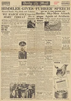 Arnhem: Daily Mail front page Himmler speech in Berlin
