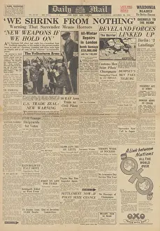 Leyte: Daily Mail front page Hunt for the Tirpitz