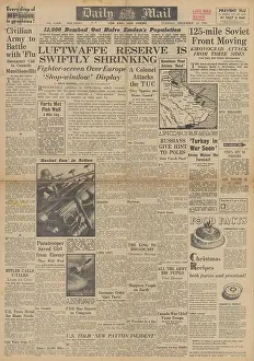Shrinking: Daily Mail front page Luftwaffe reserves shrinking