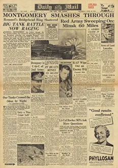 Orne: Daily Mail front page Operation Epsom in Normandy