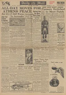 Roer: Daily Mail front page peace talks in Athens
