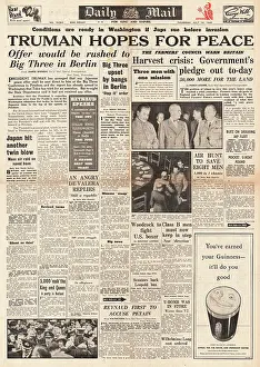 Shortages: Daily Mail front page Potsdam Conference begins
