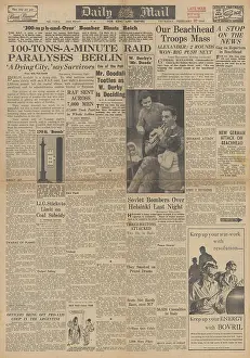 Liri: Daily Mail front page RAF bomb Berlin