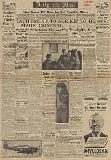 Ploesti: Daily Mail front page RAF bomb the Tirpitz