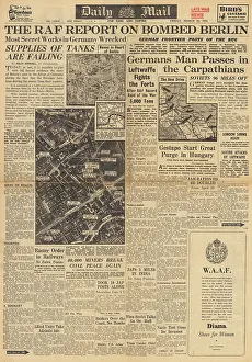 Tarnopol: Daily Mail front page RAF bombing of Berlin