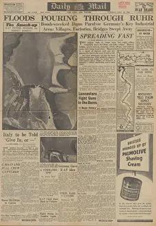 Chastise: Daily Mail front page RAF Dambuster raids