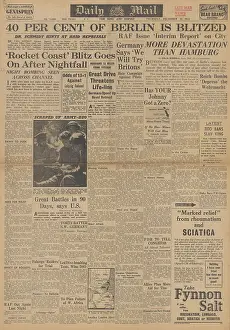 Camino: Daily Mail front page RAF destroy Berlin