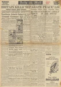 Oschersleben: Daily Mail front page Red Army advance