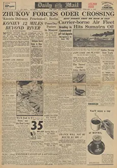 Koniev: Daily Mail front page Red Army advance on Berlin