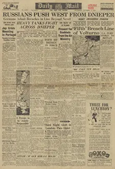 Kremenchuk: Daily Mail front page Red Army advance on Eastern Front