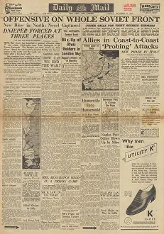 Dnepropetrovsk: Daily Mail front page Red Army advance on Eastern Front