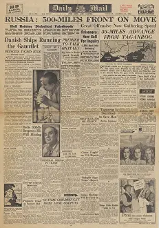 Scuttle: Daily Mail front page Red Army advance on Eastern Front