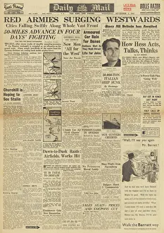 Savoia: Daily Mail front page Red Army advance on Eastern Front