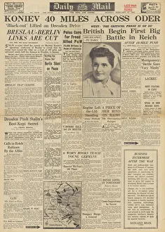 Koniev: Daily Mail front page Red Army advance in Germany