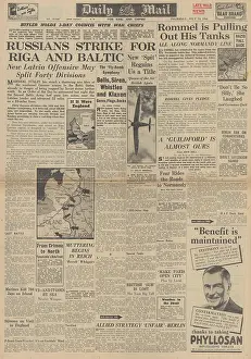 Vilna: Daily Mail front page Red Army advance on Riga