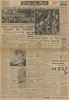 Volturno: Daily Mail front page Red Army advances on Eastern Front