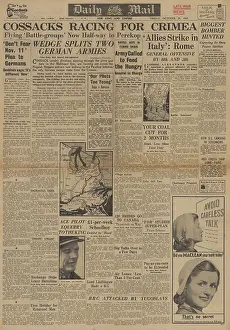 Volturno: Daily Mail front page Red Army advances on Eastern Front