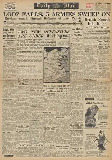 Koniev: Daily Mail front page Red Army capture Lodz