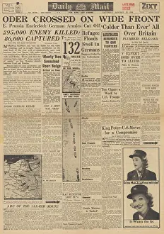 Posen: Daily Mail front page Red Army cross the Oder