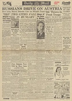Spitfires: Daily Mail front page Red Army drive on Austria